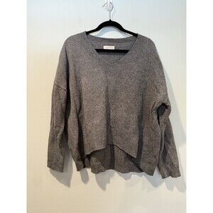 Treasure & Bond Sweater Women Large Grey Cotton Wool Travel Minimal Stretch Knit